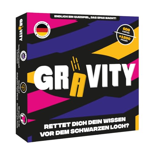 Gravity - Gesellschaftsspiel - Strategie und Wissensspiel - Quizspiel für Allgemeinwissen mit Freunden und Familie - Brettspiel für Erwachsene - 2 bis 8 Spieler von ATM Gaming