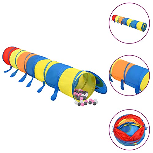 Spieltunnel mit 250 Bällen, JUDYY Krabbeltunnel, Tunnel, kidtunnel, Bällebad, Parcours, Indoor Spielgeräte, Mehrfarbig 245 cm Polyester von JUDYY