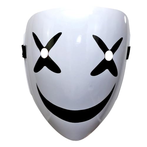 JUELIN Halloween Black Bullets PVC Shadow Mask Dress Grimace Cosplay V - shaped clown plastic black mask prop party von JUELIN