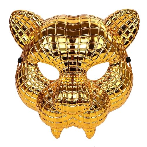 JUELIN Halloween Tier Cosplay Löwe Tiger Leopard Bühnenshow Requisite Maske Golden Leopard Party Maske Kostüm von JUELIN