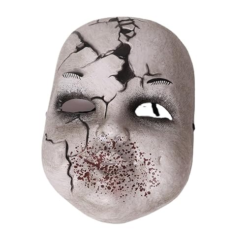 JUELIN Horror Halloween Gesichtsmaske Gruselige Chucky Puppe Maske Maskerade Maske Kostüm Cosplay Crack Baby Vollgesichtsmaske von JUELIN