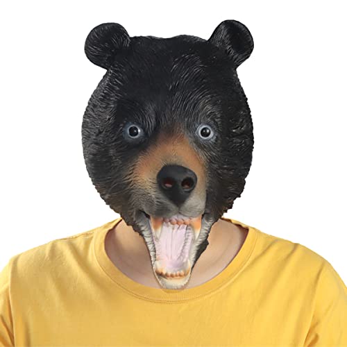 JUFKGBAR-Bear Cosplay Mask Hood Cute Polar Bear Cosplay Mask Halloween Cosplay Animal Hood Cosplay Mask Horror Headwear for Halloween Carnival Costume Party Props von JUFKGBAR