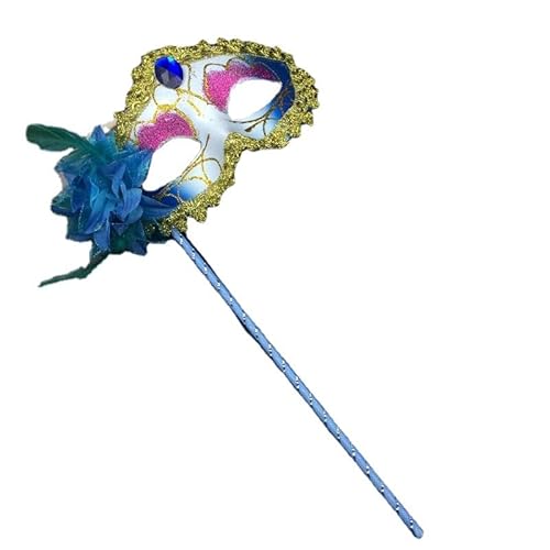 JUFKGBAR-Blaue Blumenprinzessin Cosplay Maske Kunststoff Halbgesicht Abdeckung Halloween Kostüm Requisiten von JUFKGBAR