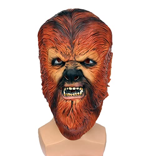 JUFKGBAR-Chewbacca Cosplay Mask Halloween Cosplay Mask Masquerade Party Funny Performance Props Mask Horror Headwear for Halloween Carnival Costume Party Props von JUFKGBAR