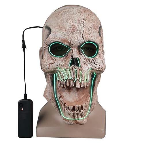 JUFKGBAR-Cosplay Costume Mask Horror Mask Headwear Full Face Mask Halloween Funny Ghost Face Bleeding Skull Mask von JUFKGBAR