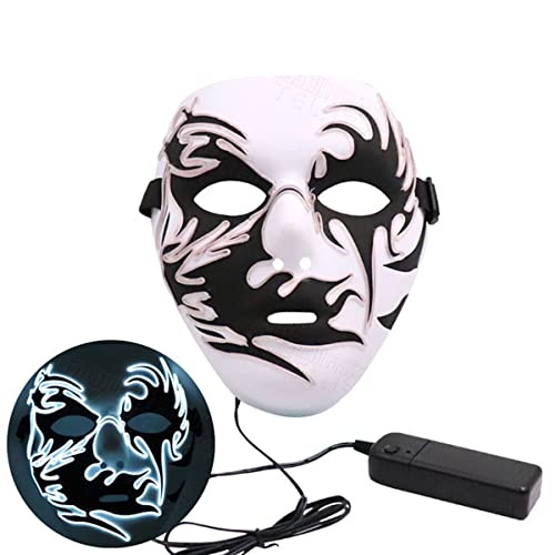 JUFKGBAR-D-War Maske Leuchtende Hiphop Maske Cosplay Kostüm Requisiten für Halloween Party von JUFKGBAR