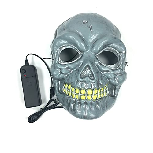 JUFKGBAR-El Cold Light Party Ball Skull Glow Cosplay Mask Halloween Carnival Masquerade Fluorescent Cosplay Mask Horror Headwear for Halloween Carnival Costume Party Props von JUFKGBAR