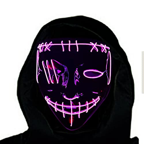 JUFKGBAR-El Leuchtende Maske Halloween Maske Horror Kopfbedeckung für Halloween Karneval Kostüm Party Requisiten von JUFKGBAR