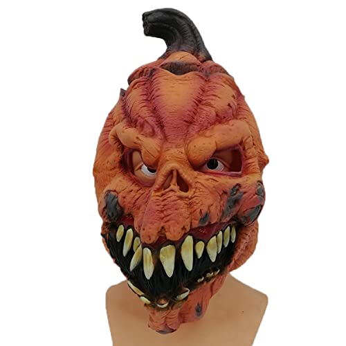 JUFKGBAR-Halloween Böse Kürbis Kopf Cosplay Maske Horror Lustige Party Cosplay Maske Performance Cosplay Requisiten Maske Horror Kopfbedeckung für Halloween Karneval Kostüm Party Requisiten von JUFKGBAR