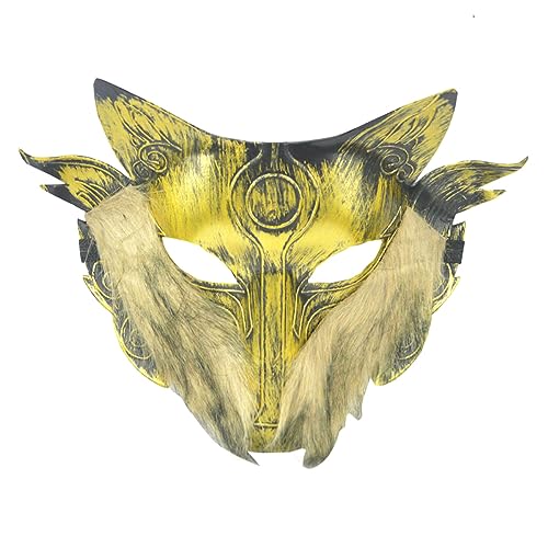 JUFKGBAR-Halloween Cosplay Maske Horror Tier Cosplay Maske Böser Wolf Teufel Böser Wolf Cosplay Maske Kopfbedeckung Erwachsene Maske Horror Kopfbedeckung für Halloween Karneval Kostüm Party Requisiten von JUFKGBAR