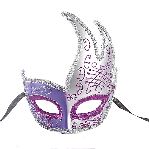 JUFKGBAR-Halloween Half Face Damen Maskerade Kunststoff Karneval Kreative Cosplay Maske Bar Nachtclub Prinzessin Maske Horror Kopfbedeckung für Halloween Karneval Kostüm Party Requisiten von JUFKGBAR