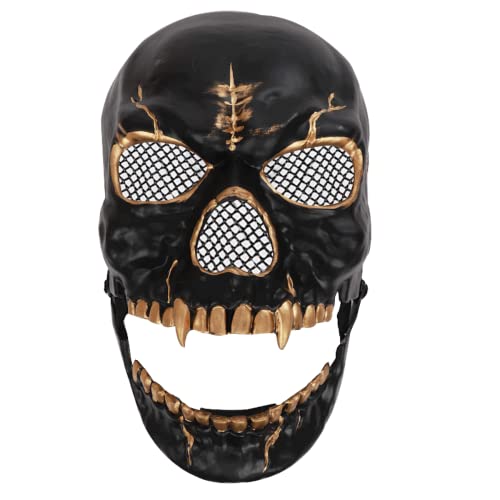 JUFKGBAR-Halloween Moving Mouth Skull Cosplay Mask Open Mouth Plastic Cosplay Mask Festival Props Performance Party Cos Mask Horror Headwear for Halloween Carnival Costume Party Props von JUFKGBAR