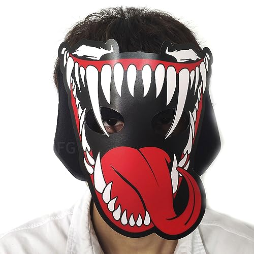 JUFKGBAR-Horrible Venom Stimmaktivierte leuchtende Latexmaske Horror Kopfbedeckung für Halloween Karneval Kostüm Party Requisiten von JUFKGBAR