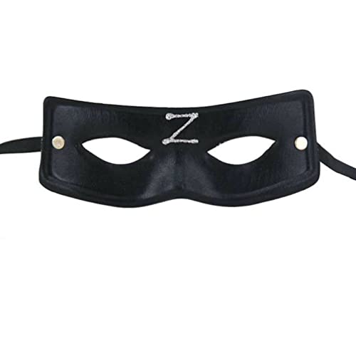 JUFKGBAR-Hworks Black Zorro Mask Plastic Half Face Mask Halloween Costume Game Prop von JUFKGBAR