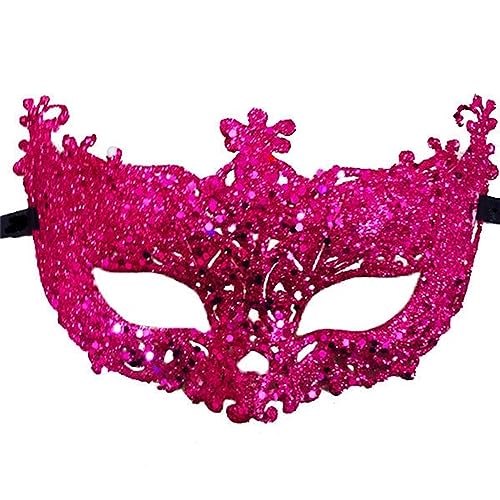 JUFKGBAR-Hworks Cosplay Costume Mask Halloween Christmas Ball Carnival Gold Powder Openwork Fox Plastic Makeup Mask von JUFKGBAR