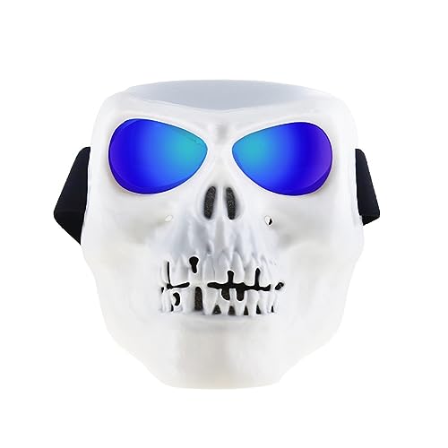 JUFKGBAR-Hworks Cosplay Costume Mask Halloween Skull Mask Full Face Grimace Full Head Mask Glasses Off-Road Vehicle Glasses Wind and Sand von JUFKGBAR