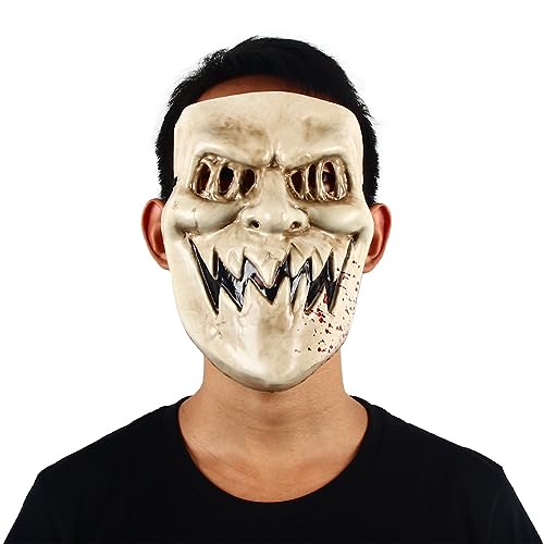 JUFKGBAR-Hworks Cosplay Costume Mask Halloween The Purge Theme Mask Cosplay Halloween Props Kiss Me Half Face Adult von JUFKGBAR