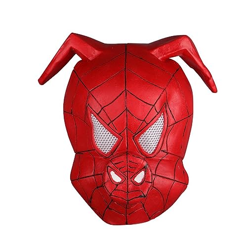 JUFKGBAR-Hworks Cosplay Costume Mask Pig Man Mask Full Face Spider Man Head Cover Spider Hero Parallel Universe Halloween Anime Props von JUFKGBAR