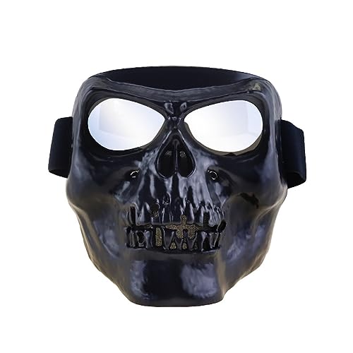 JUFKGBAR-Hworks Cosplay Kostüm Maske Halloween Schädel Maske Vollgesicht Grimasse Vollkopf Maske Brille Geländewagen Brille Wind und Sand von JUFKGBAR