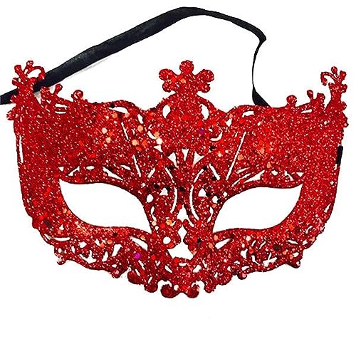 JUFKGBAR-Hworks Cosplay Kostüm Maske Halloween Weihnachten Ball Karneval Goldpulver durchbrochene Fuchs Kunststoff Make-up Maske von JUFKGBAR