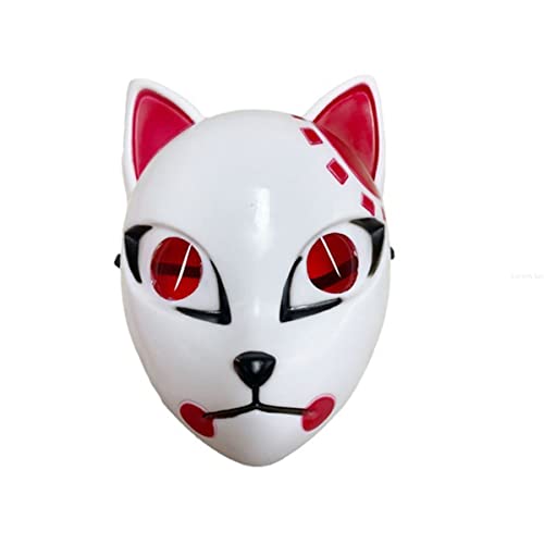 JUFKGBAR-Hworks Demon Slayer Mask Kamado Tanjiro Fox Mask Cosplay Costume Props for Halloween Party von JUFKGBAR