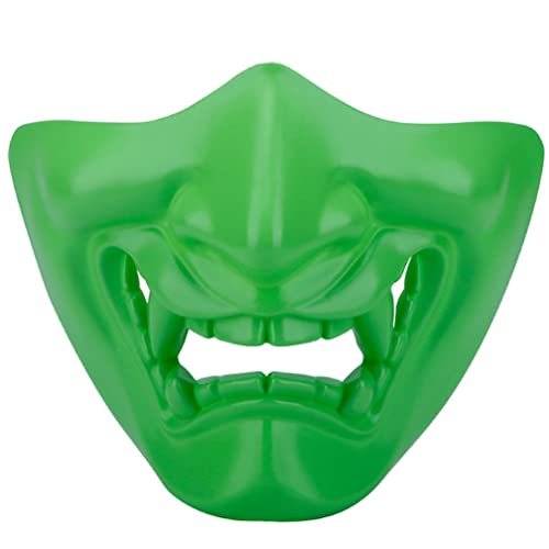 JUFKGBAR-Hworks Ghost Mask Green Half Face Cover Costume Play Face Cover for Halloween von JUFKGBAR