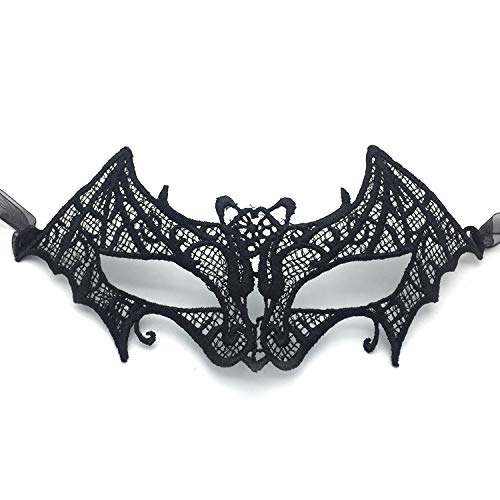 JUFKGBAR-Hworks Lace Bat Cosplay Mask Party Half Face Cover Halloween Costume Props von JUFKGBAR