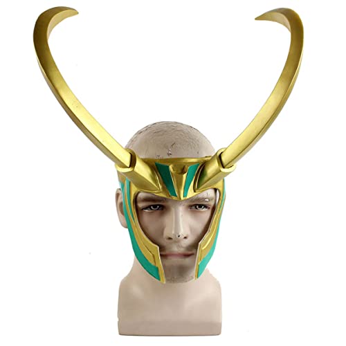 JUFKGBAR-Hworks Loki Mask Resin PVC Full Face Mask Cosplay Costume Props for Halloween Party von JUFKGBAR