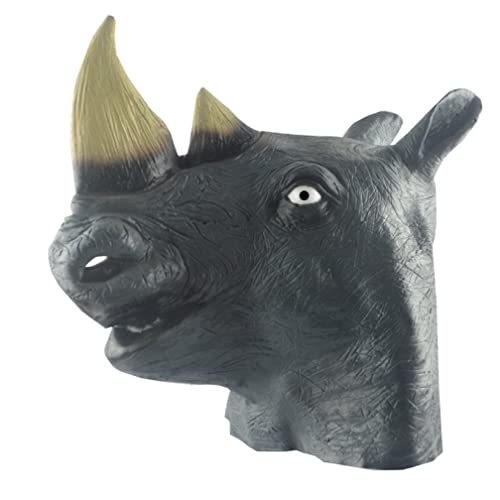 JUFKGBAR-Hworks Rhino Full Face Mask Show Face Cover Cosplay Prop for Halloween Fool's Day von JUFKGBAR