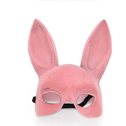 JUFKGBAR-Hworks Rosa Kaninchen Cosplay Maske Kunststoff Half Face Cover Halloween Kostüm Requisiten von JUFKGBAR