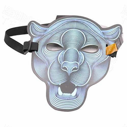 JUFKGBAR-Hworks Sound Control Maske Leuchtende Tiger Maske Cosplay Kostüm Requisiten für Halloween Party von JUFKGBAR