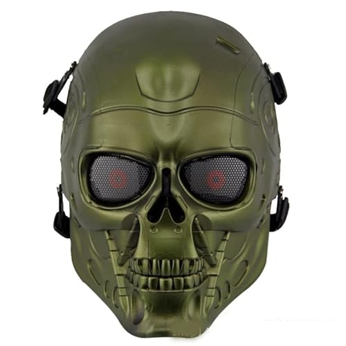 JUFKGBAR-Hworks Terminator Cosplay Mask Halloween Cosplay Props Plastic Green Overhead Cosplay Mask von JUFKGBAR