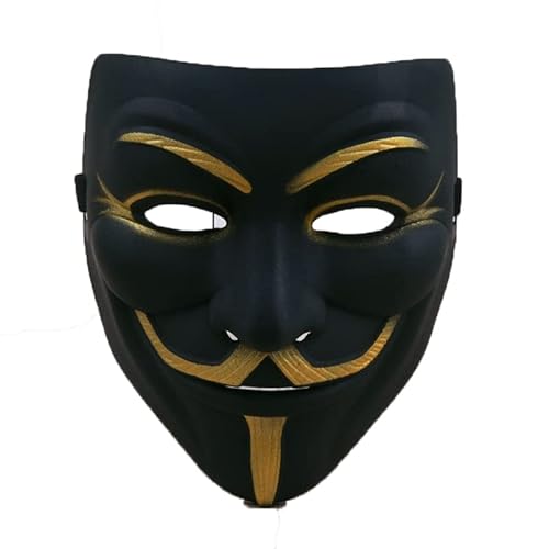 JUFKGBAR-Hworks V Vendettas Cosplay Maske PVC Schwarz Overhead Cover Halloween Cosplay Requisiten von JUFKGBAR