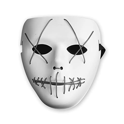 JUFKGBAR-Kaltlicht Horror Maske El Glowing Maske Horror Kopfbedeckung für Halloween Karneval Kostüm Party Requisiten von JUFKGBAR