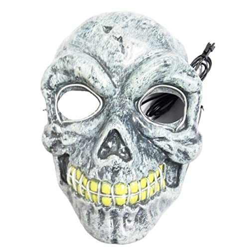 JUFKGBAR-Leuchtende Maske Totenkopf Maske Horror Kopfbedeckung für Halloween Karneval Kostüm Party Requisiten von JUFKGBAR