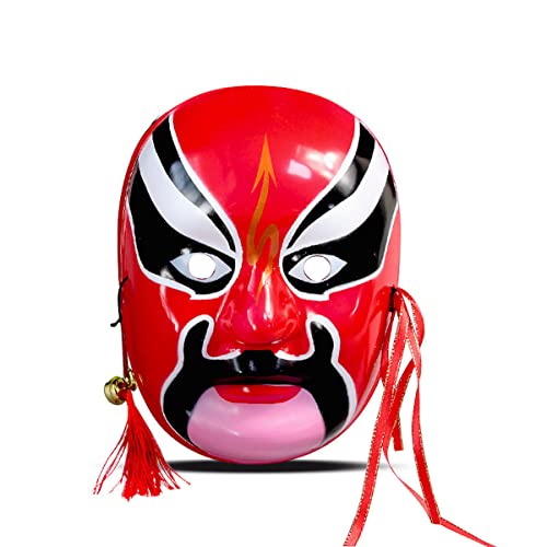 JUFKGBAR-Painted Beijing Opera Mask Horror Headpiece for Halloween Carnival Costume Party Props von JUFKGBAR