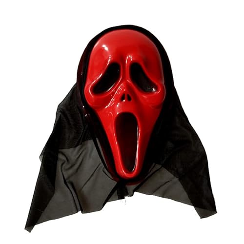 JUFKGBAR-Screaming Ghost Hooded Cosplay Maske Kunststoff Overhead Cosplay Maske Halloween Cosplay Requisiten von JUFKGBAR