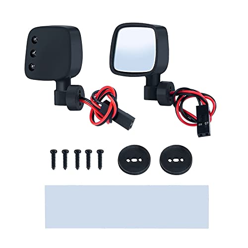 JUJIAN RC Auto zurück Objektiv Spiegel mit LED-Licht für 1/10 Axial 10 II III RC Crawler Auto simulierte Dekorteile JUJIAN RC Auto zurück Objektiv Spiegel mit LED-Licht für 1/10 Axial 10 II III RC Crawler Auto simulierte Dekorteile von JUJIAN