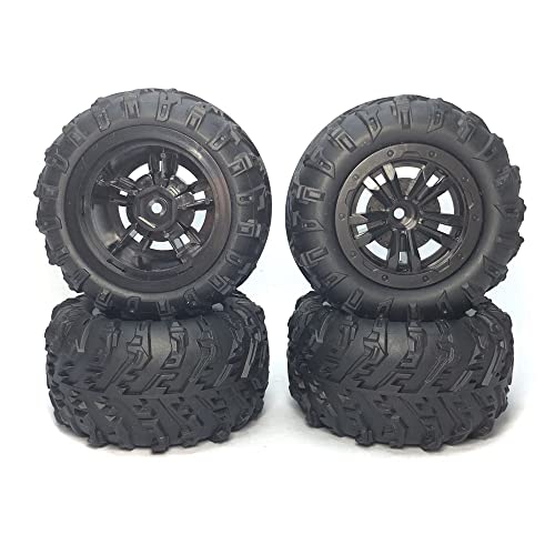 JUJNE 4 Stück große Pneumatische Reifen für 144001 124016 124018 124019 12428 HBX 16889 16890 Upgrade-Teile für RC Auto von JUJNE