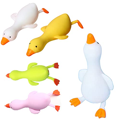 JUJUCAT sqishamellows niedlichen Mochi zappeln Spielzeug billig 5er Pack Squishy Animal Toy Kneten Squeeze Animal Ornament für Kinder/Erwachsene Zufällige farbige Enten von JUJUCAT