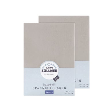 JULIUS ZÖLLNER Spannbetttuch Doppelpack Jersey taupe von JULIUS ZÖLLNER