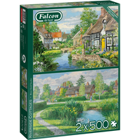 JUMBO SPIELE 11289 Puzzle 2 x 500 Teile Falcon - Riverside Cottages von JUMBO SPIELE