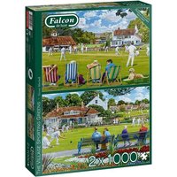 JUMBO SPIELE 11309 Puzzle 2 x 1000 Teile Falcon The Village Sporting Greens von JUMBO SPIELE