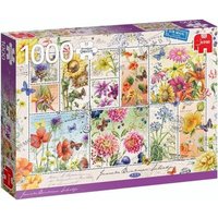 JUMBO SPIELE 18812 Puzzle 1000 Teile Jumbo Briefmarken Sammlung Sommerblumen von JUMBO SPIELE