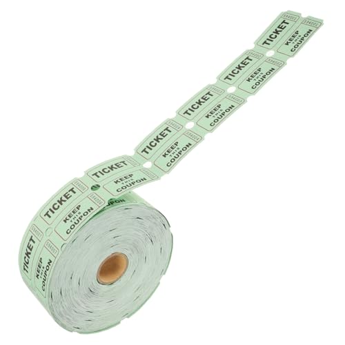 JUMPLAWN 1 Rolle Lotterieschein essensgutscheine Ziehungsscheine Gewinnscheine Gewinnspiel Tickets Wertvolle Tickets Tombola-Tickets Etiketten für Veranstaltungstickets Los Papier Green von JUMPLAWN