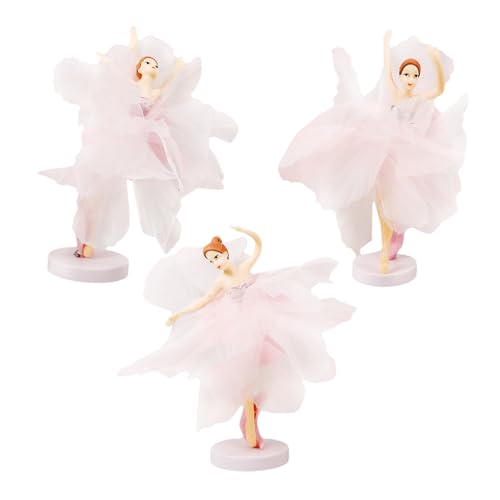 JUMPLAWN 1 Satz 6 Stk Ballettmädchen-ornamente Spielzeugfigur Kuchendeckel Ballett Tortenaufsatz Hochzeit Kernstück Ballerina-mittelstück Gänseblümchen Wohnkultur Figuren Plastik Rosa von JUMPLAWN