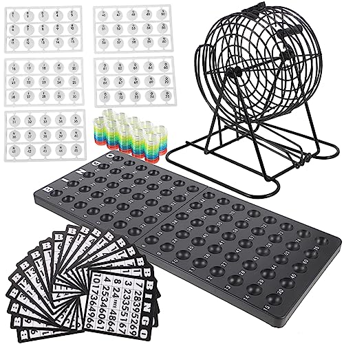 JUMPLAWN 1 Satz Bingo Spielset für Partys Amerikanisches Tischspiel mit Kugelrolle Karten und Chips für Pub Spiele und Schulaktivitäten Unterhaltsame Beschäftigung für Erwachsene JUMPLAWN 1 Satz Bingo Spielset für Partys Amerikanisches Tischspiel mit Kugelrolle Karten und Chips für Pub Spiele und Schulaktivitäten Unterhaltsame Beschäftigung für Erwachsene von JUMPLAWN