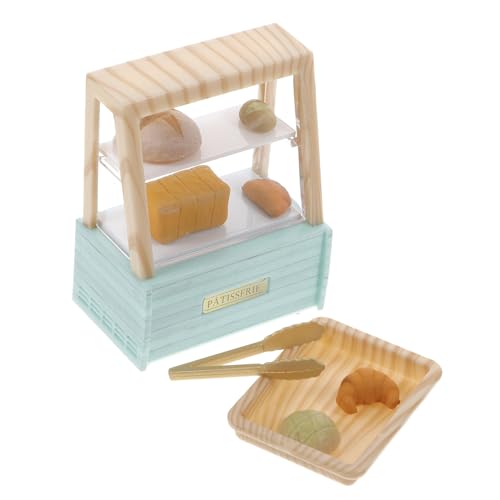 JUMPLAWN 1 Satz Miniaturornamente Mini-Brotvitrine Mini-Lebensmittelvitrine puppenhaus küche szenen kleines Ausstellungsregal Vitrine Vitrine Brot Dekoration Miniatur-Brotschrank Abs von JUMPLAWN