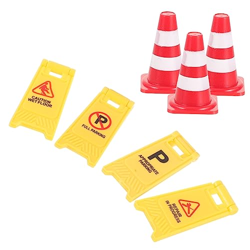 JUMPLAWN 1 Set Puppenhaus Warnzeichen Spielmatte Auto Auto Lagerung Auto Spiele Verkehr Autos Straße Zeichen Mini Gelb Kunststoff von JUMPLAWN