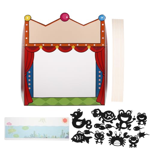 JUMPLAWN 1 Set Schattenpuppen-Set Für Kinder, Schattenpuppen-Hintergrund, Fingerpuppen, Ständer, Puppentheater, Schattenpuppenspiel, Zubehör Für Klassenzimmer, Schule von JUMPLAWN